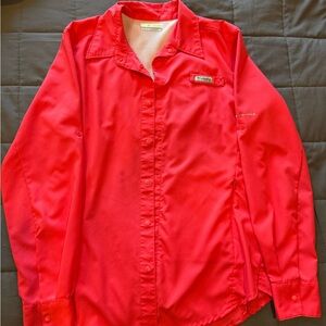 Columbia Women's Vibrant Melon color Button Down Shirt